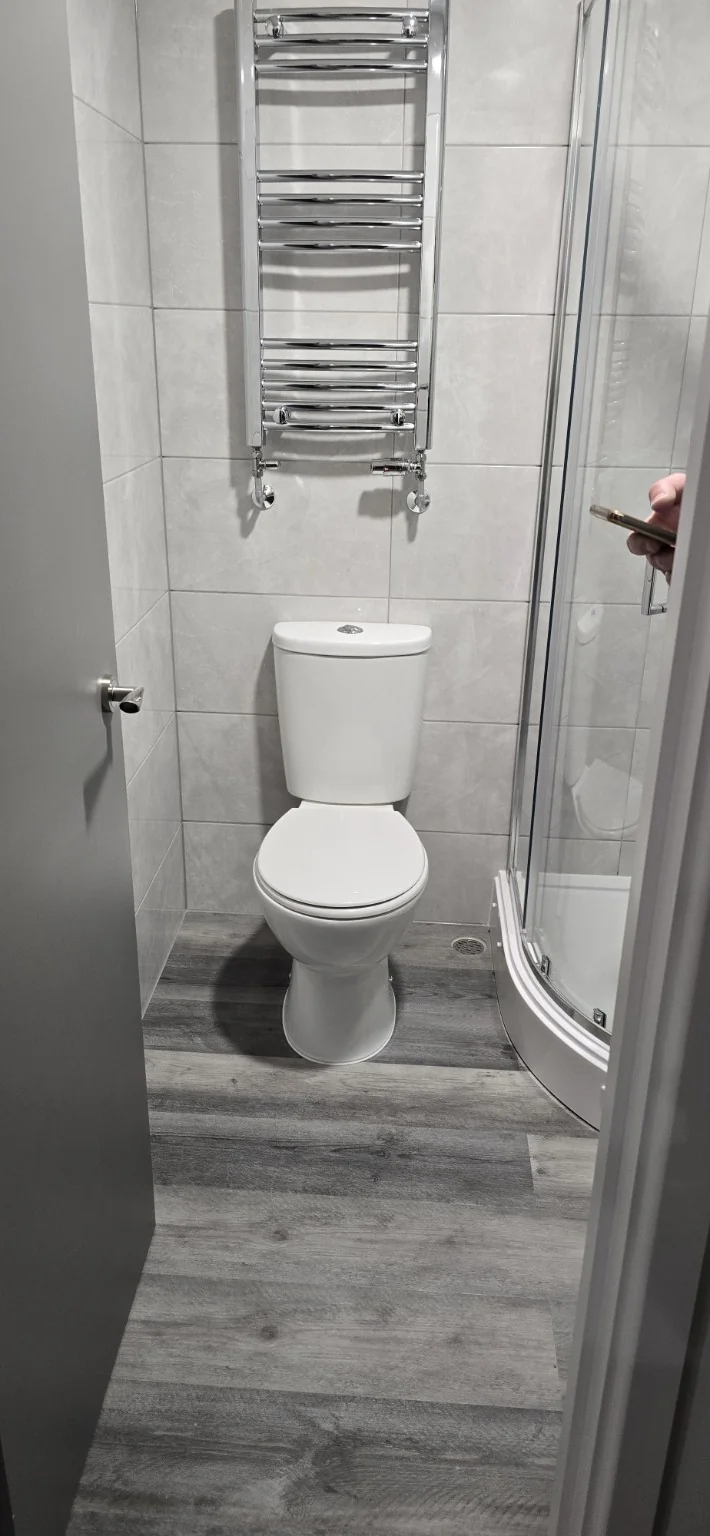 Completed WC with heated towel rail