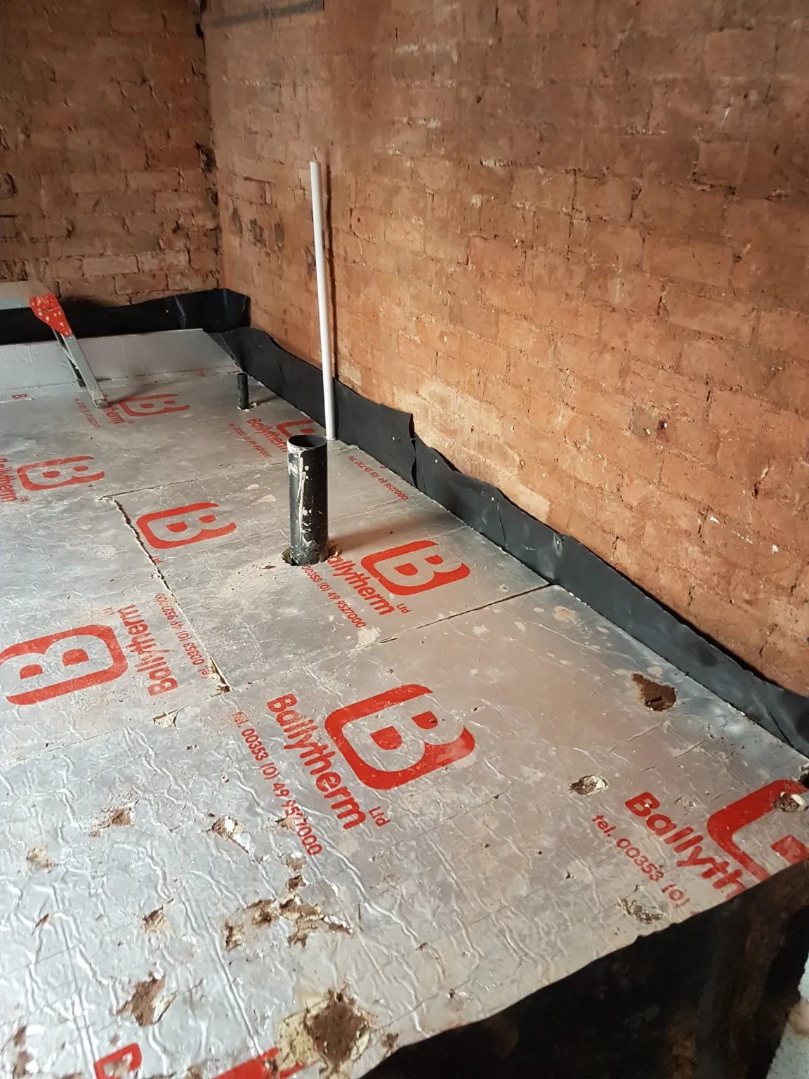 New insulated floor with service penetrations