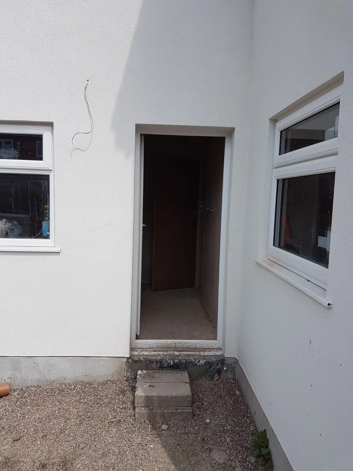 White external finish and new doors and windows